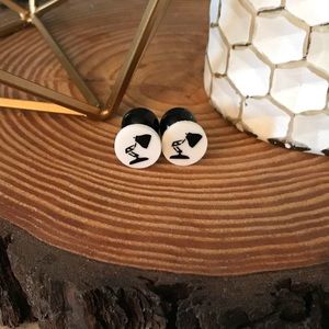 Pixar Lamp pearl back earrings